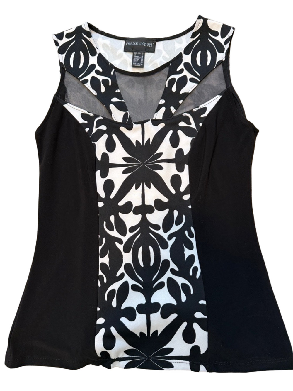 Frank Lyman black / white knit 
tank sz 6